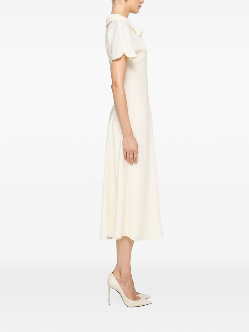 NISSA Midi-jurk met bloemdetail Beige