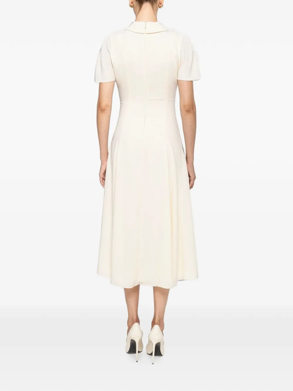 NISSA Midi-jurk met bloemdetail Beige