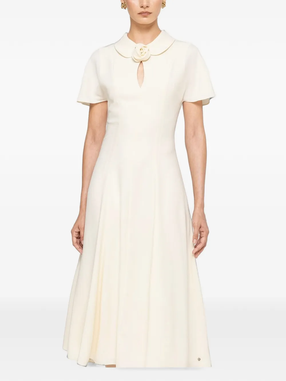 NISSA Midi-jurk met bloemdetail Beige