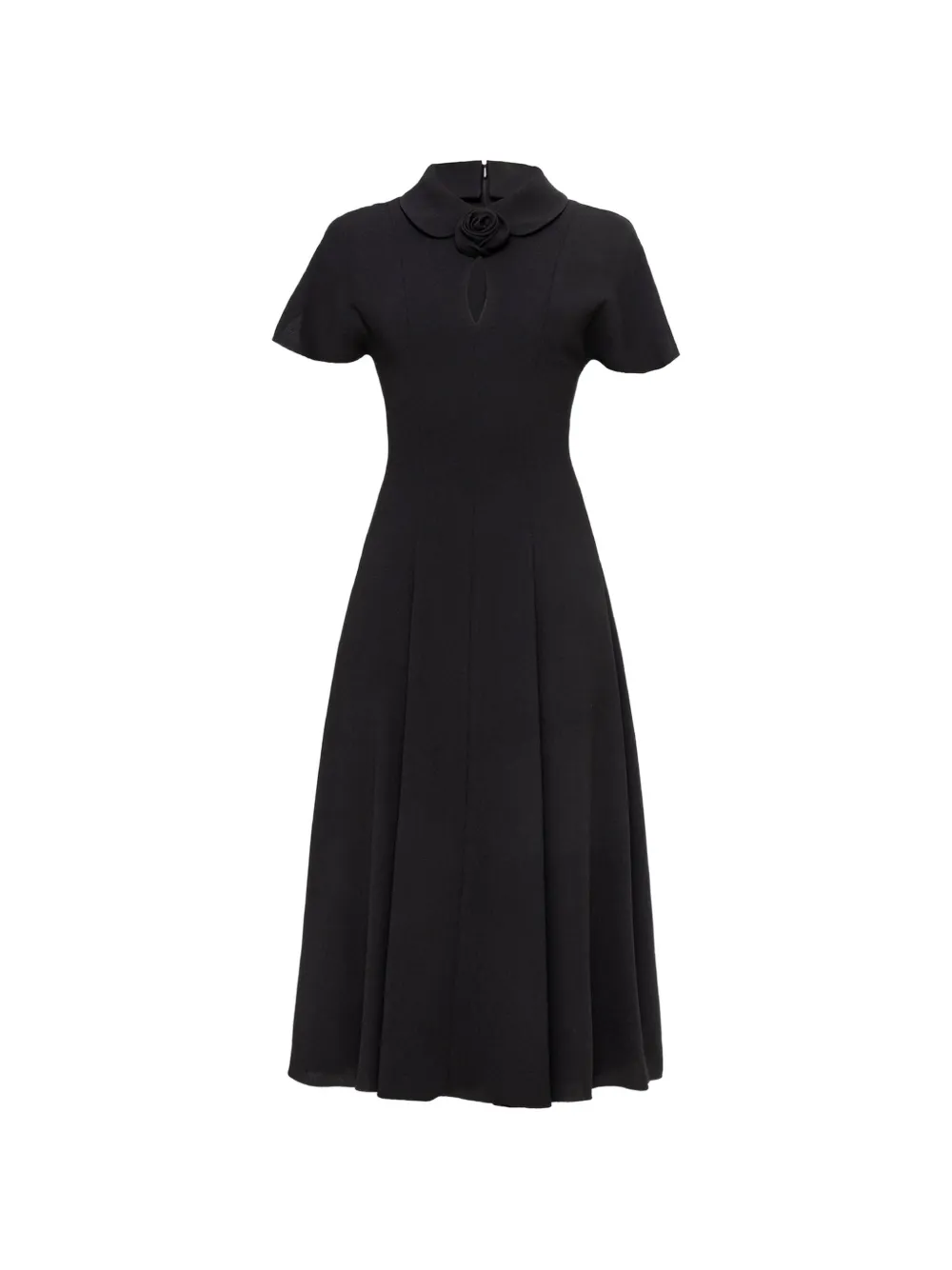 NISSA floral-detail midi dress - Nero