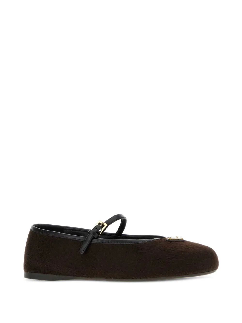 Prada buckle-strap cashmere ballet flats Bruin