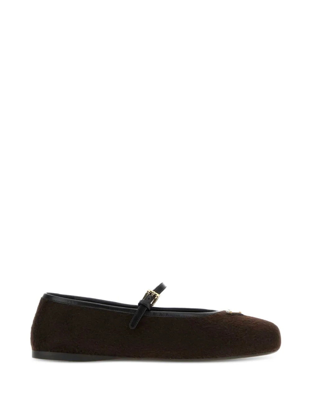 Prada buckle-strap cashmere ballet flats Bruin