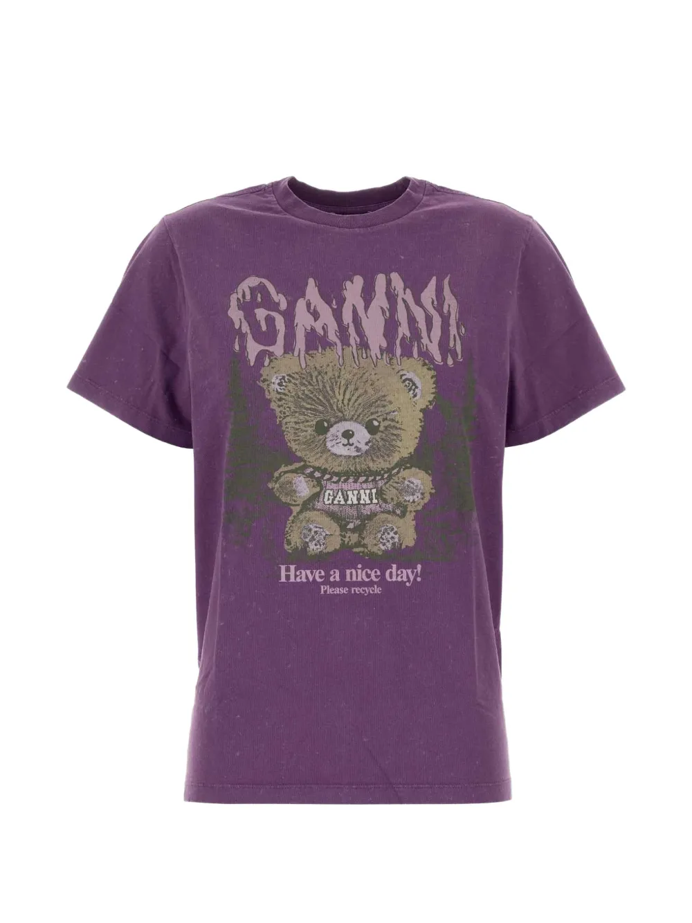 GANNI graphic-print T-shirt - Viola