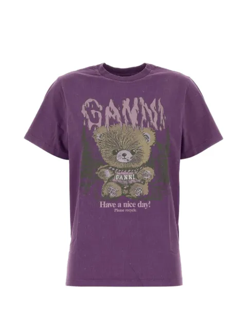GANNI bear-print T-shirt