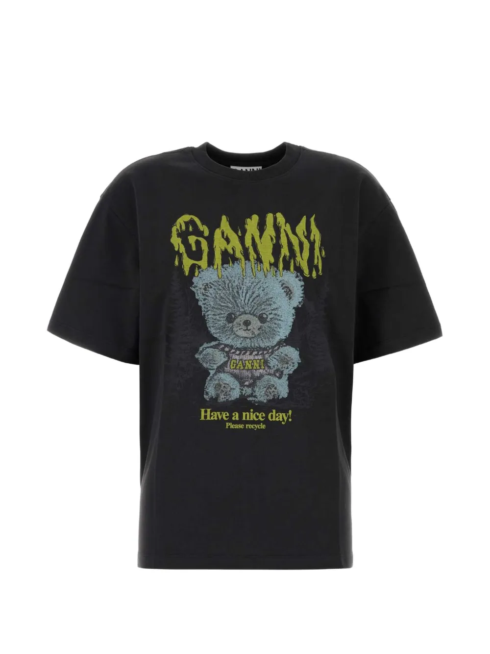 GANNI graphic-print T-shirt - Nero