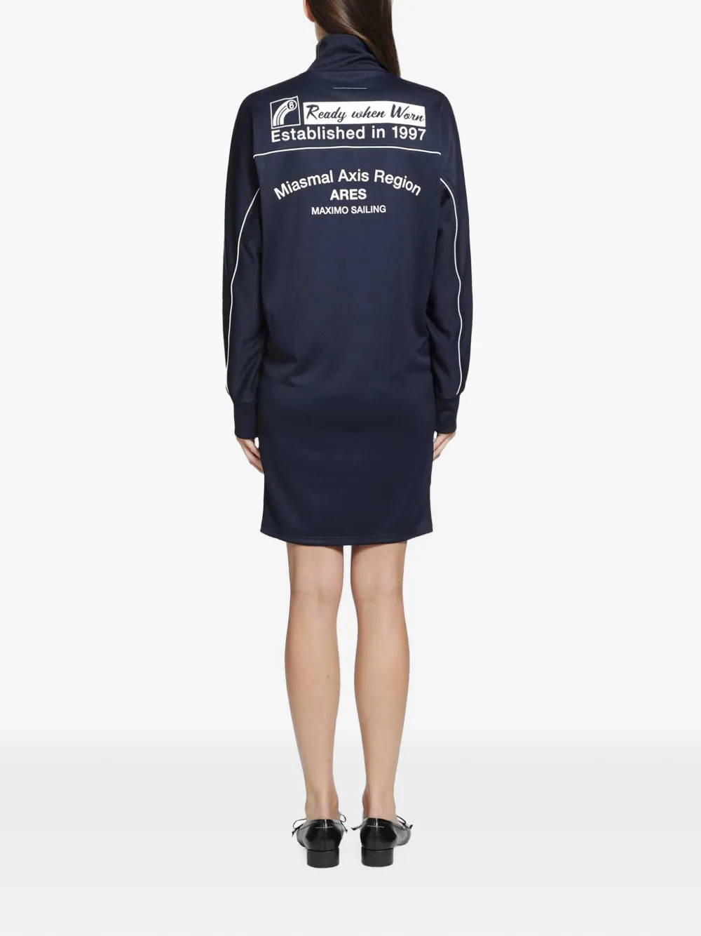 MM6 Maison Margiela mini-jurk met logoprint en afwerking Blauw