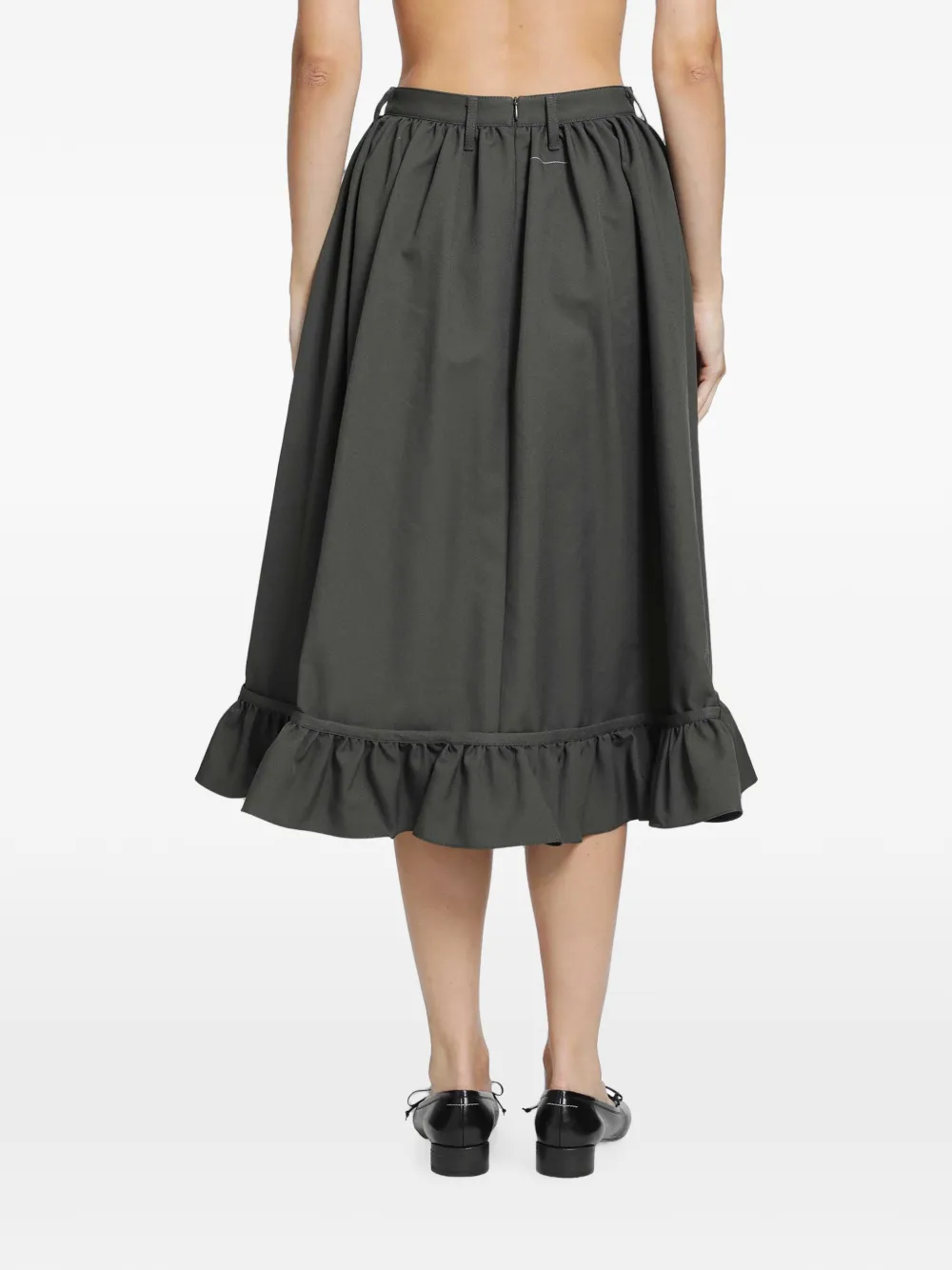 MM6 Maison Margiela Gesmockte midi-rok met ruches Grijs