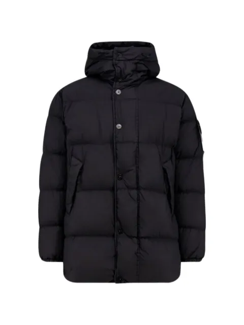 Stone Island quilted hooded coat