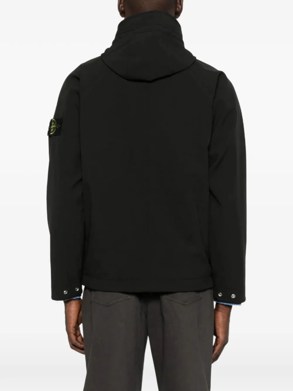Stone Island Jack met capuchon en logopatch Zwart