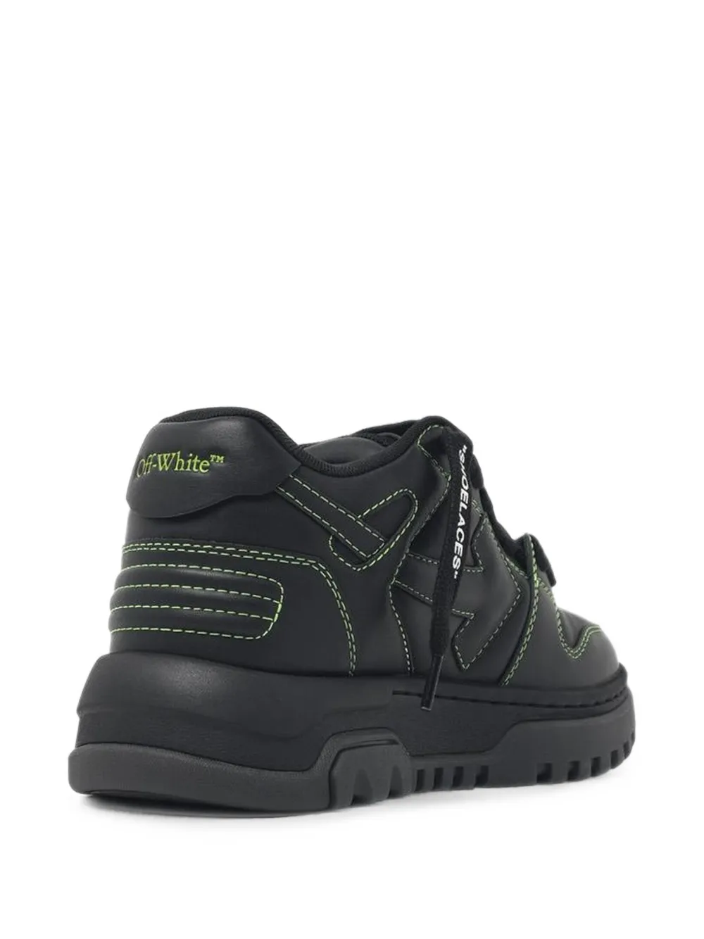 Off-White Out Of Office chunky black leather-blend sneakers Zwart
