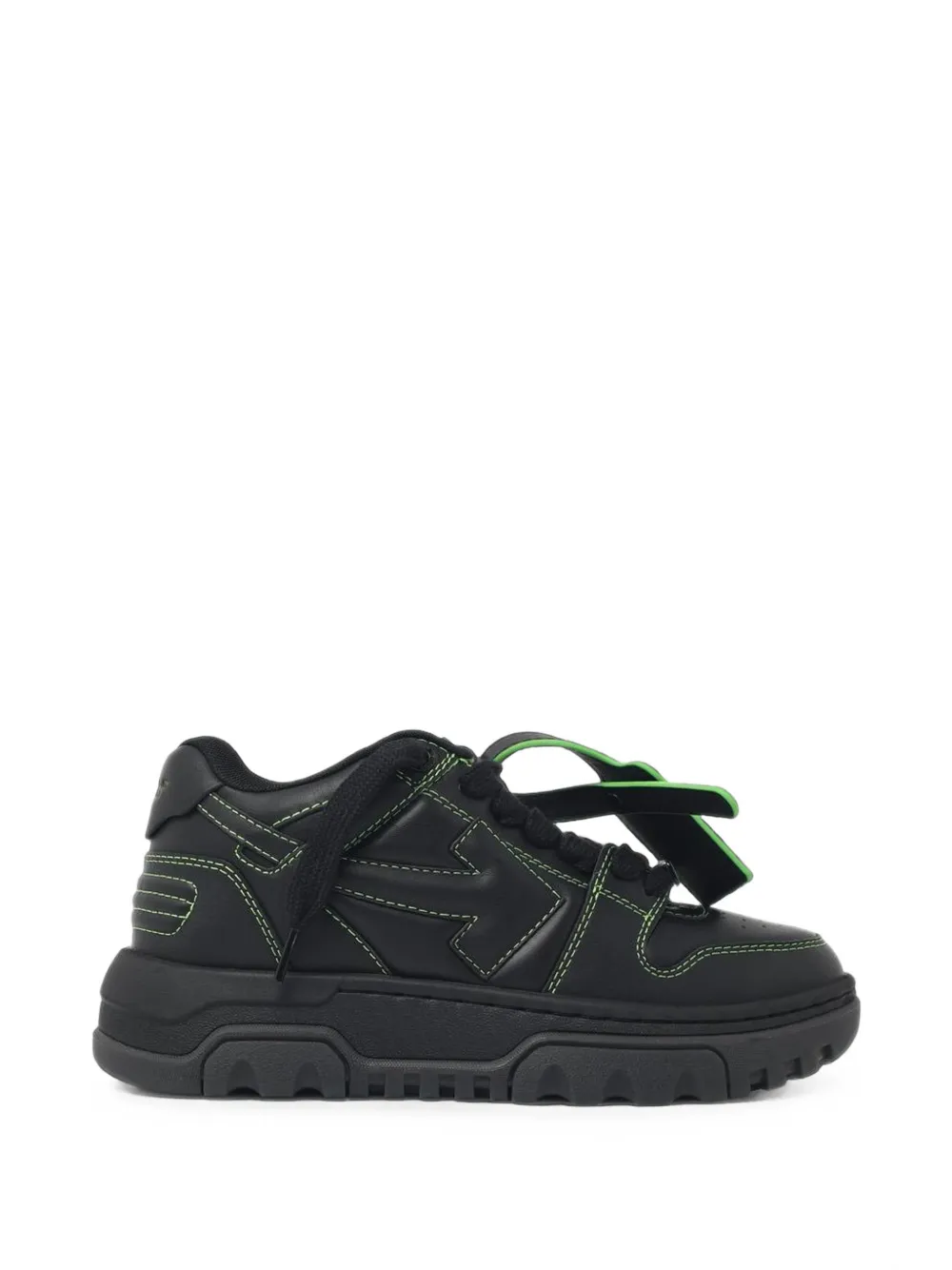 Off-White Out Of Office chunky black leather-blend sneakers Zwart