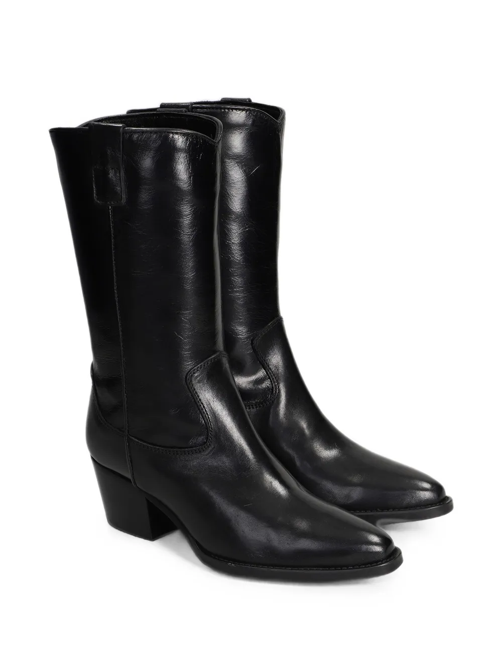 Julie Dee block-heel texan boots Zwart