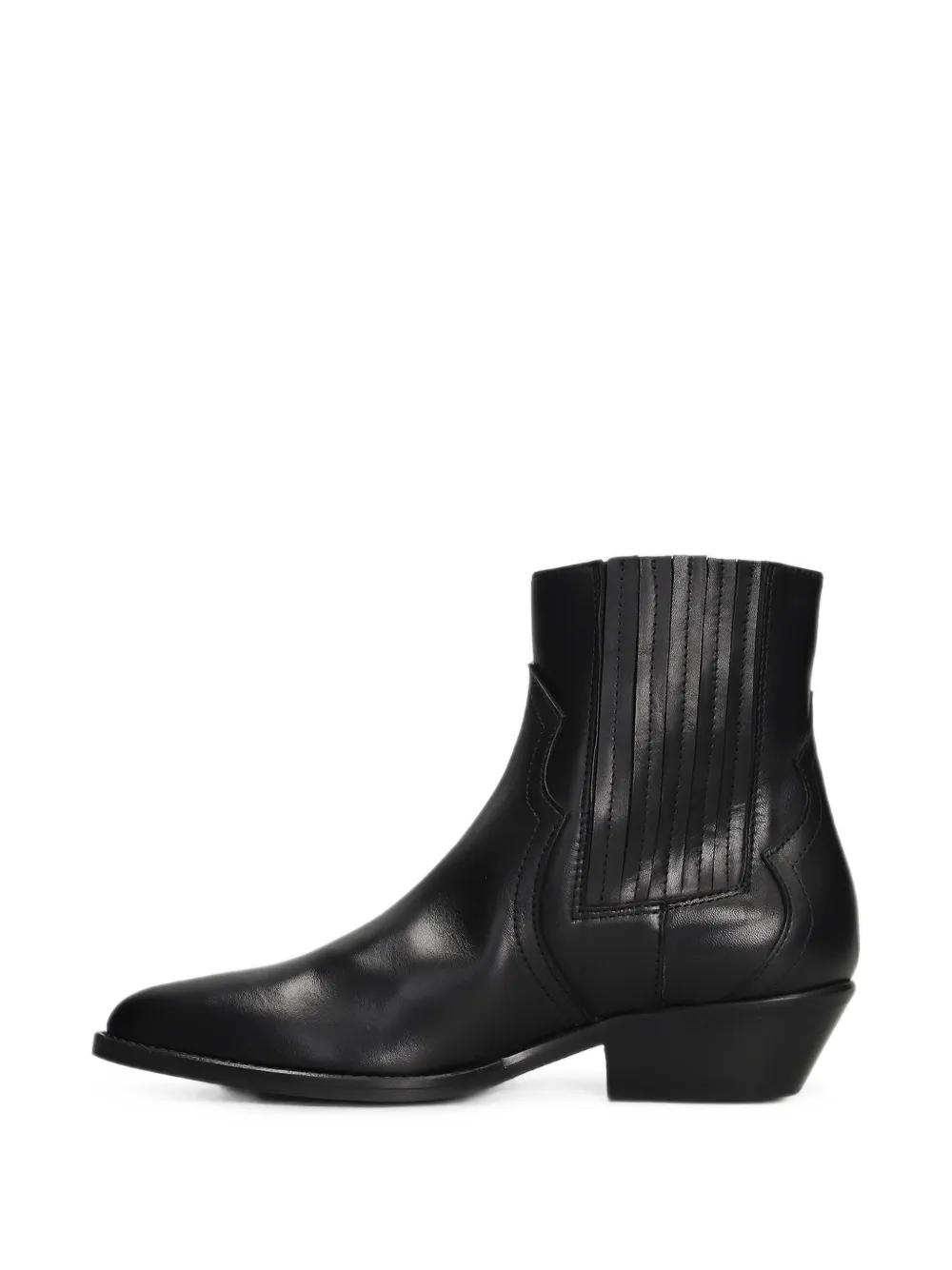 Julie Dee panelled leather boots Zwart