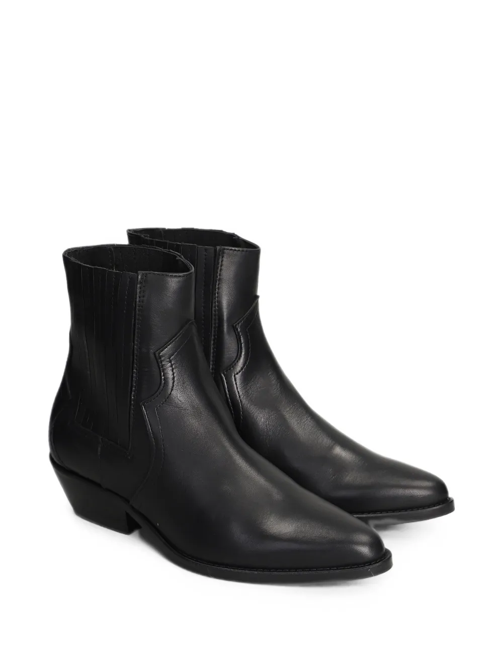 Julie Dee panelled leather boots Zwart