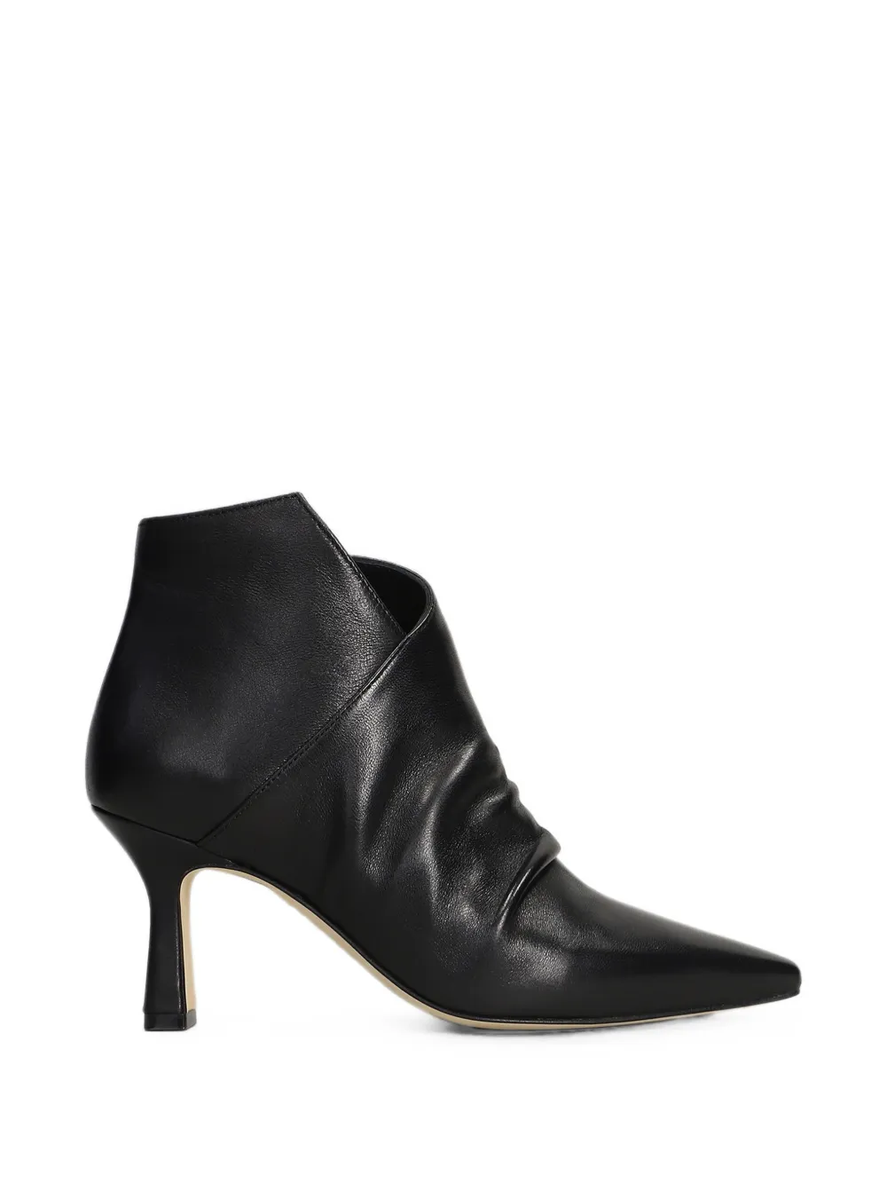 The Seller ruched pointed-toe ankle boots Zwart