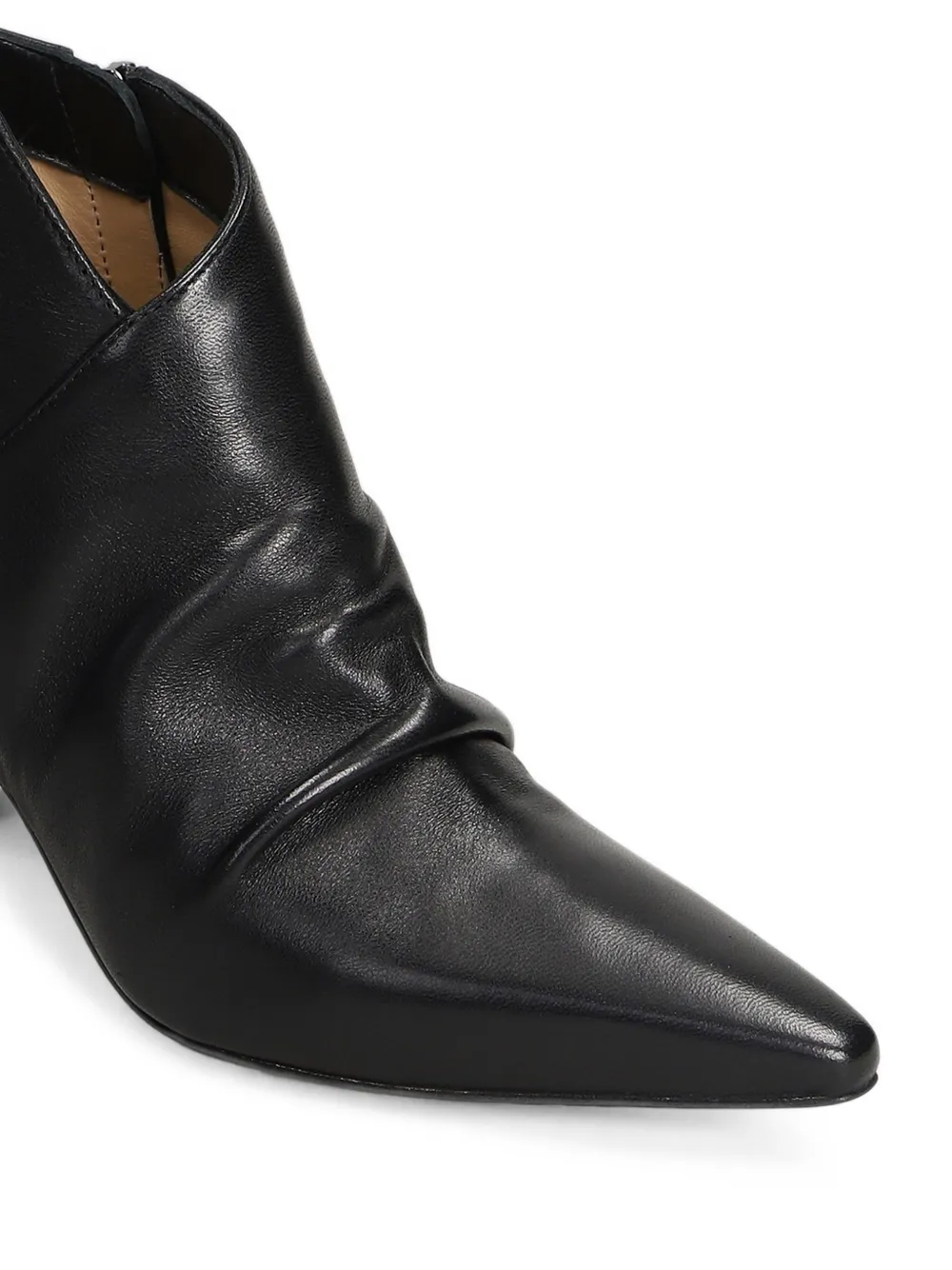 The Seller ruched pointed-toe ankle boots Zwart