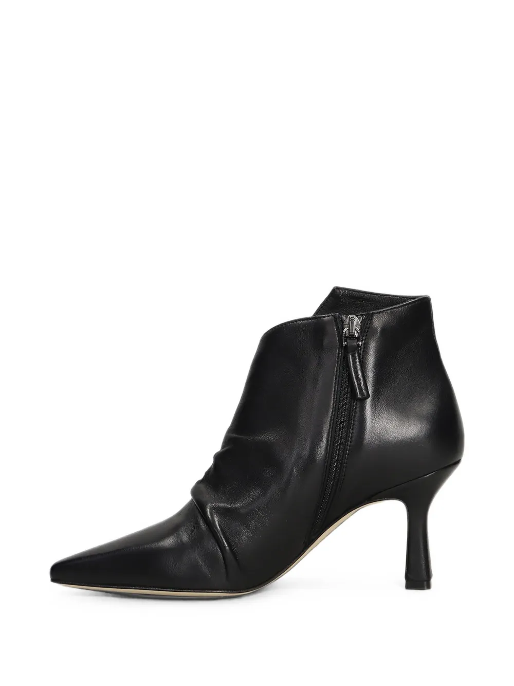 The Seller ruched pointed-toe ankle boots Zwart