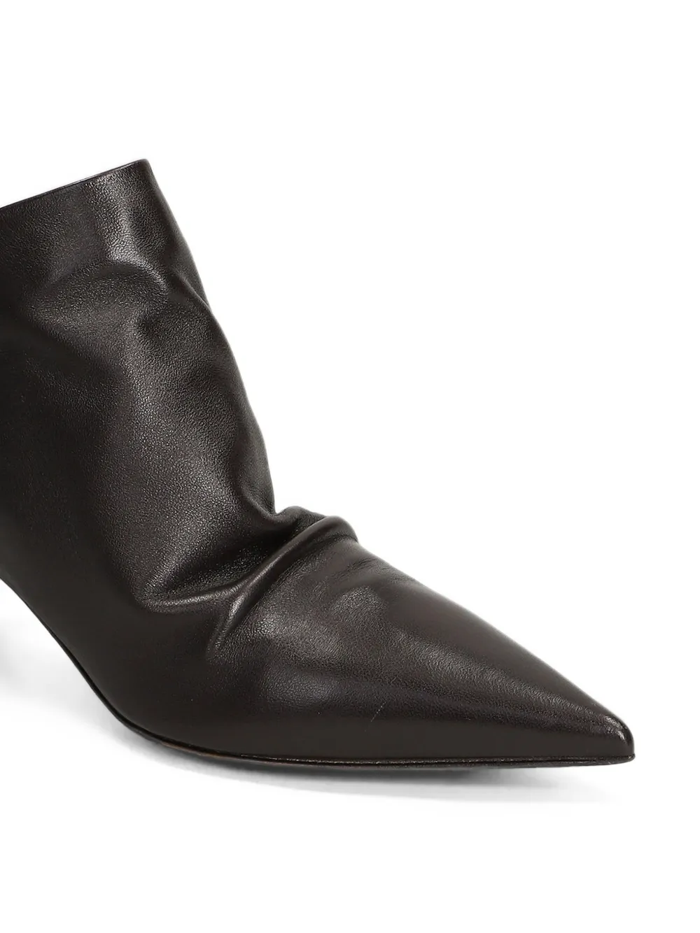 The Seller ruched pointed-toe ankle boots Bruin