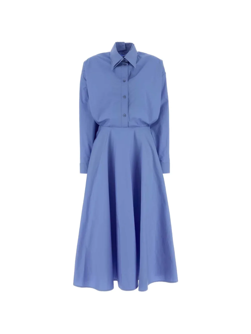 Balenciaga poplin shirt midi dress - Blu