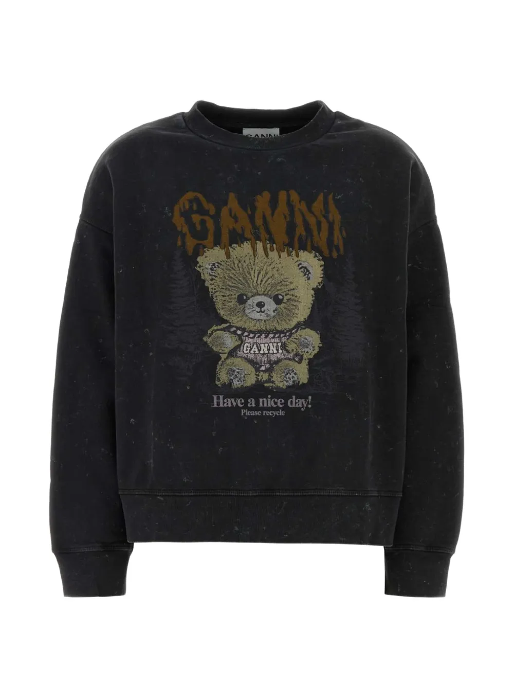 GANNI graphic-print sweatshirt - Nero