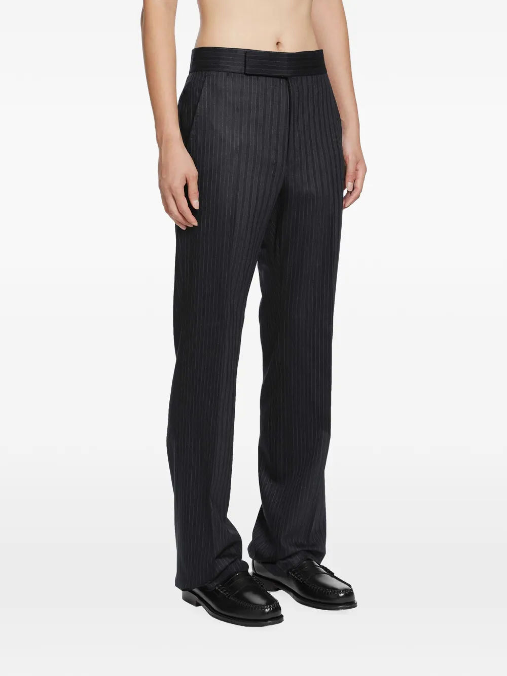 TOM FORD herringbone-stripe trousers Grijs