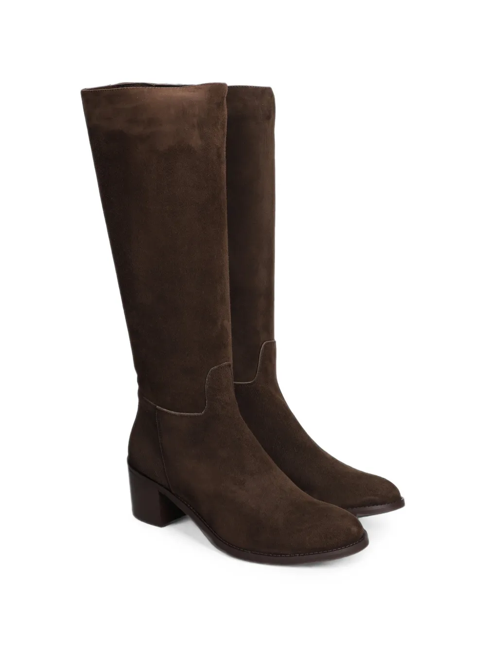 Julie Dee suede block-heel boots Bruin