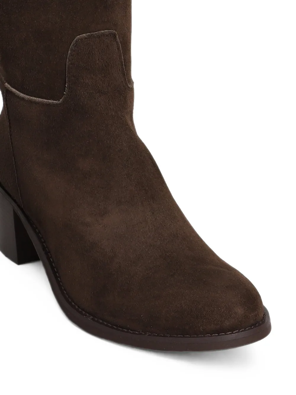 Julie Dee suede block-heel boots Bruin