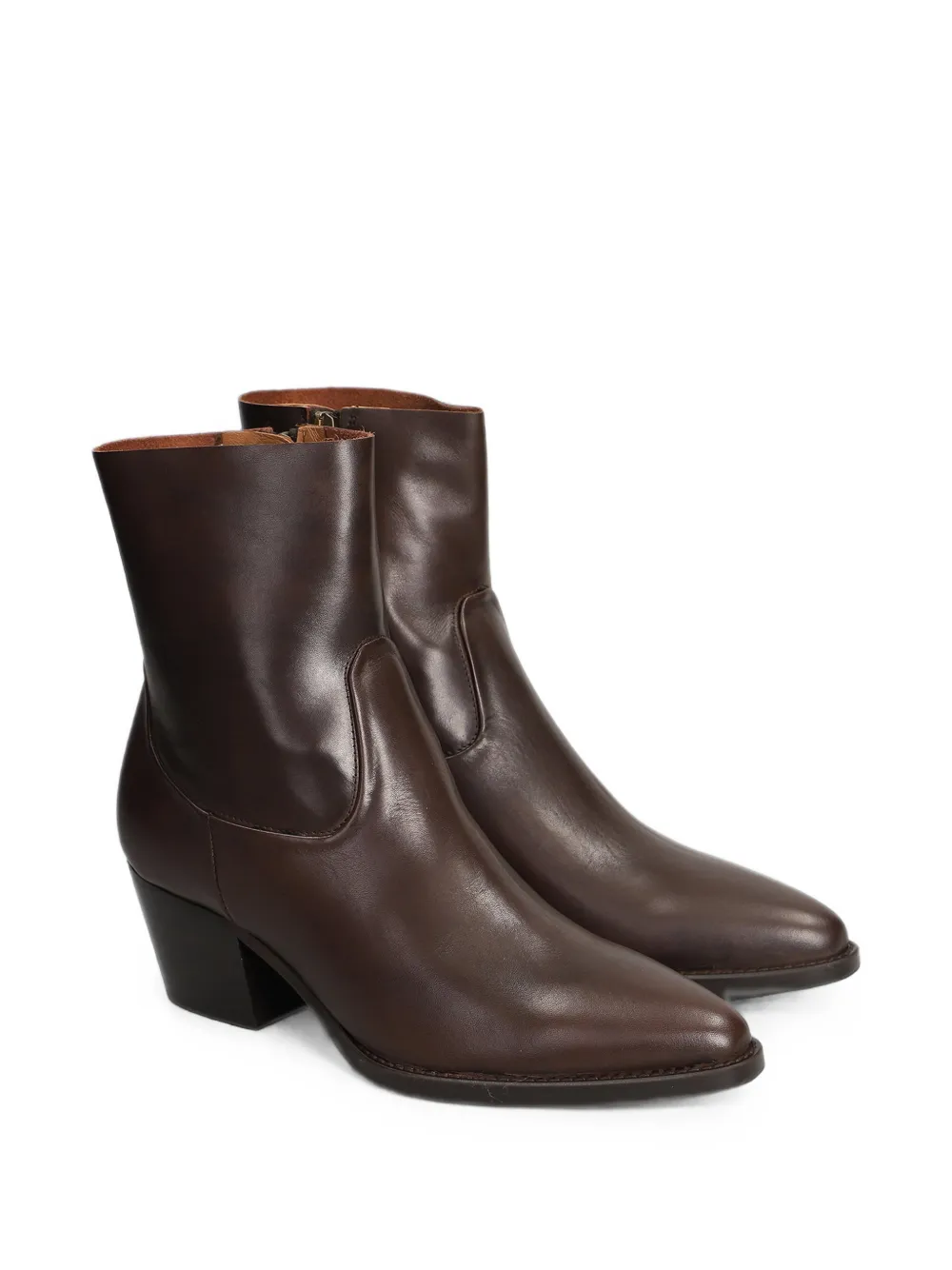 Julie Dee pointed-toe leather ankle boots Bruin