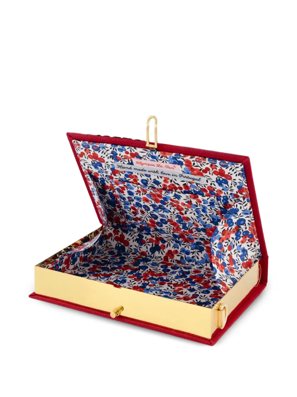 Olympia Le-Tan Ski in Aspen Embroidered Book Mini Bag, view 5