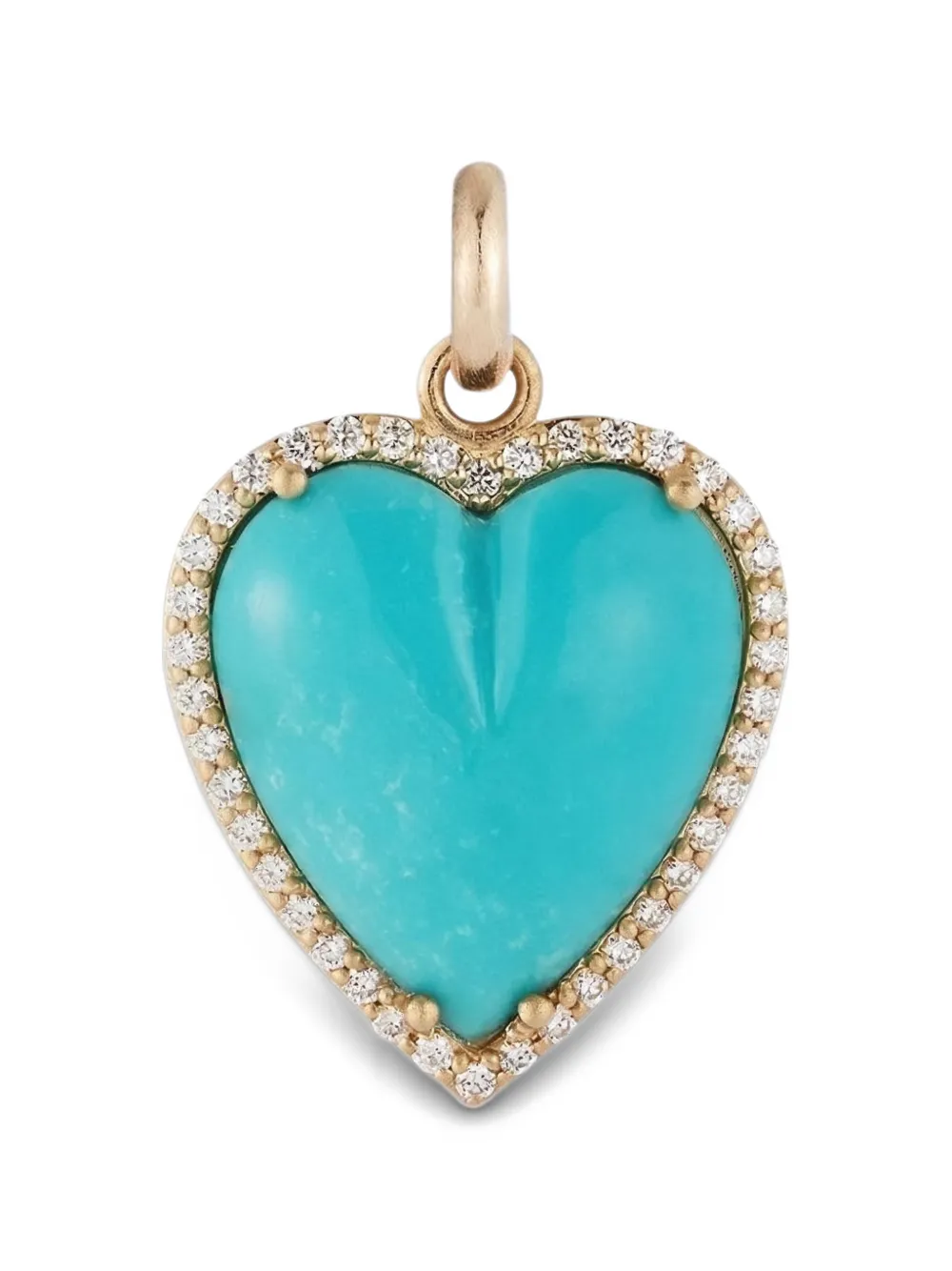 Storrow Jewelry large Alana turquoise diamond heart charm - Oro