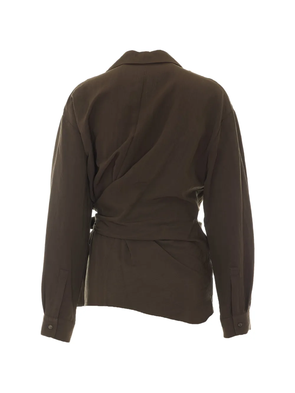 Eleh Blouse met strikdetail en wikkel-design Bruin