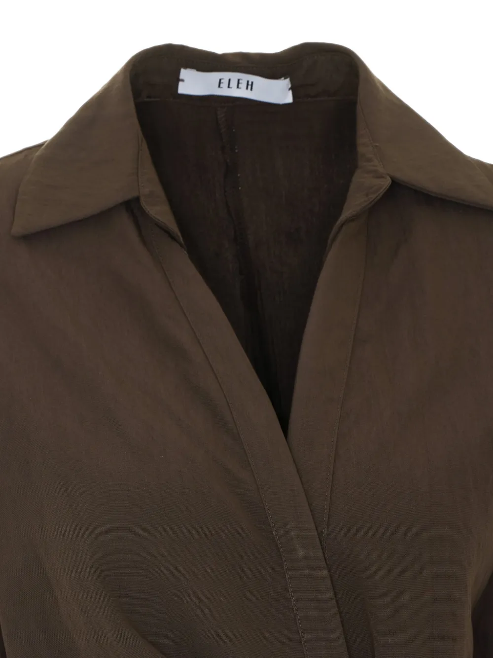 Eleh Blouse met strikdetail en wikkel-design Bruin