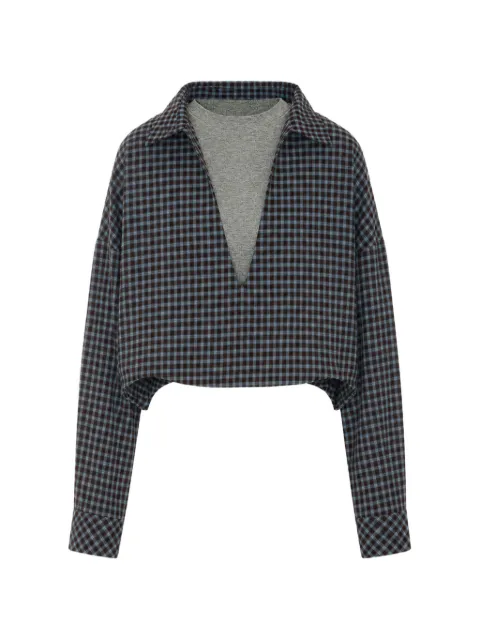Eleh check-pattern layered-detail top