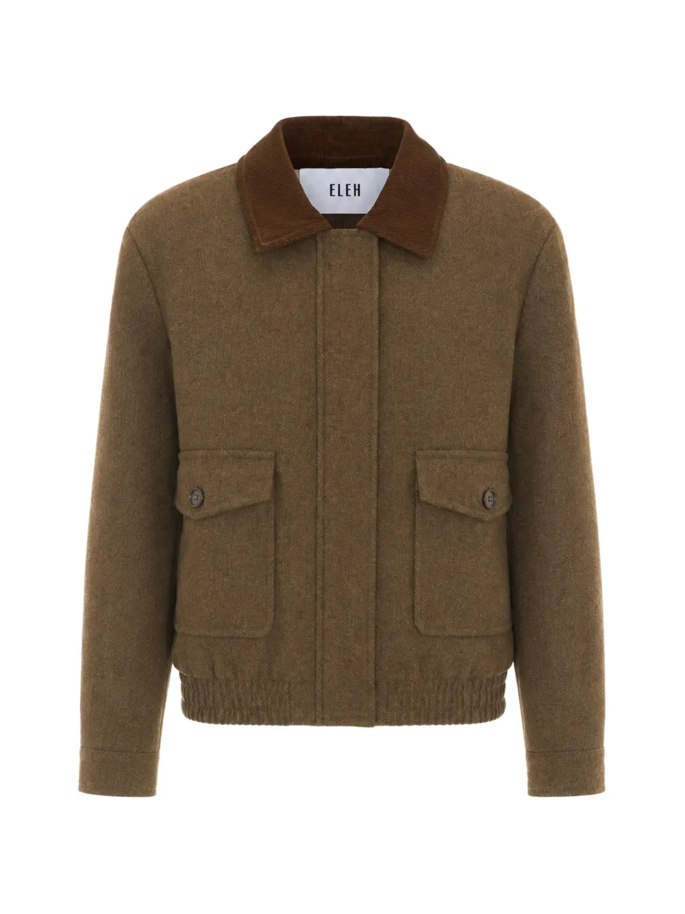 Eleh herringbone corduroy-collar jacket