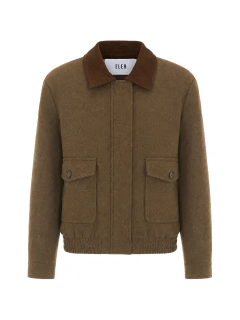 Eleh herringbone corduroy-collar jacket