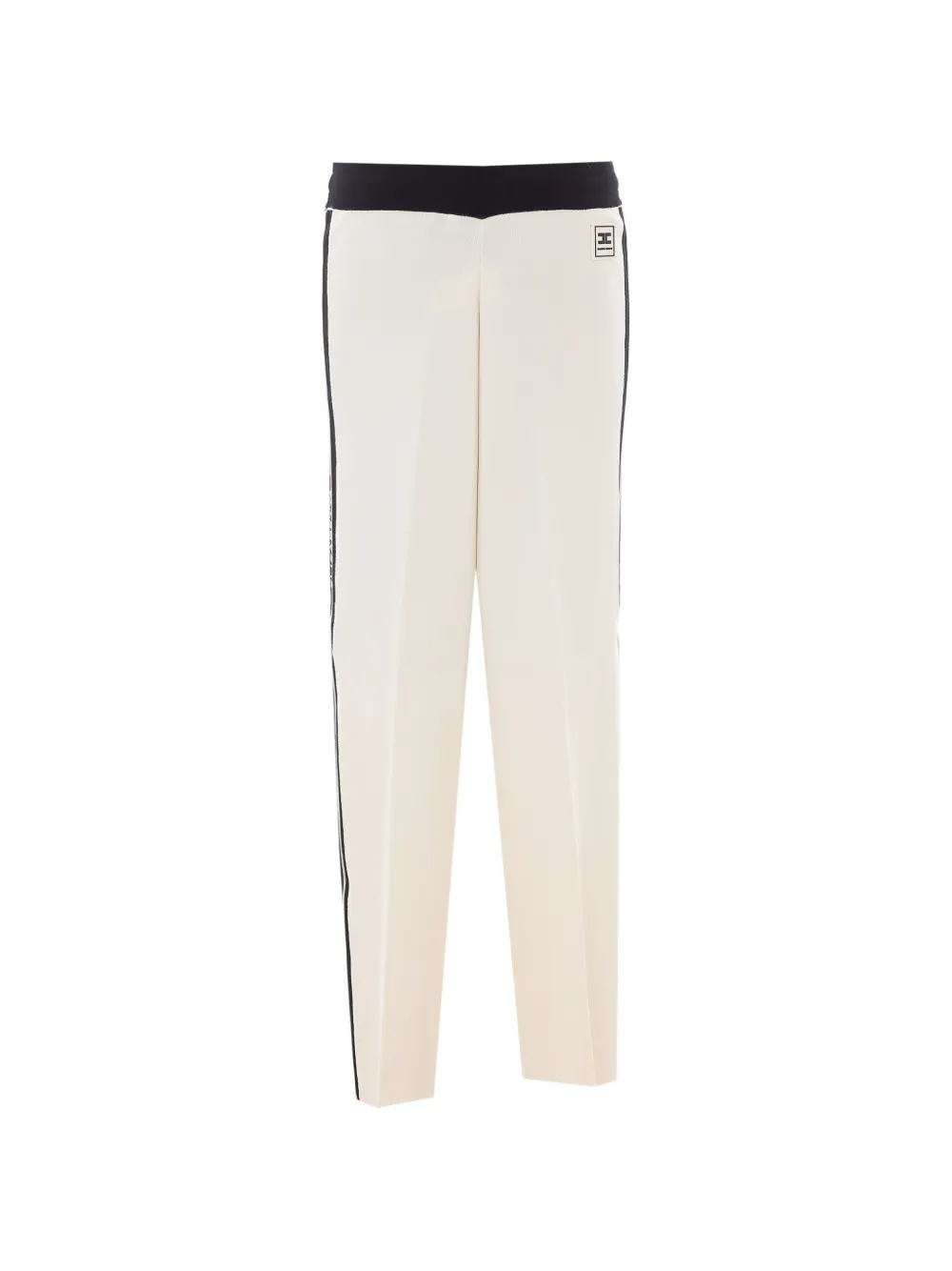 Elisabetta Franchi logo-patch side-stripe trousers Beige