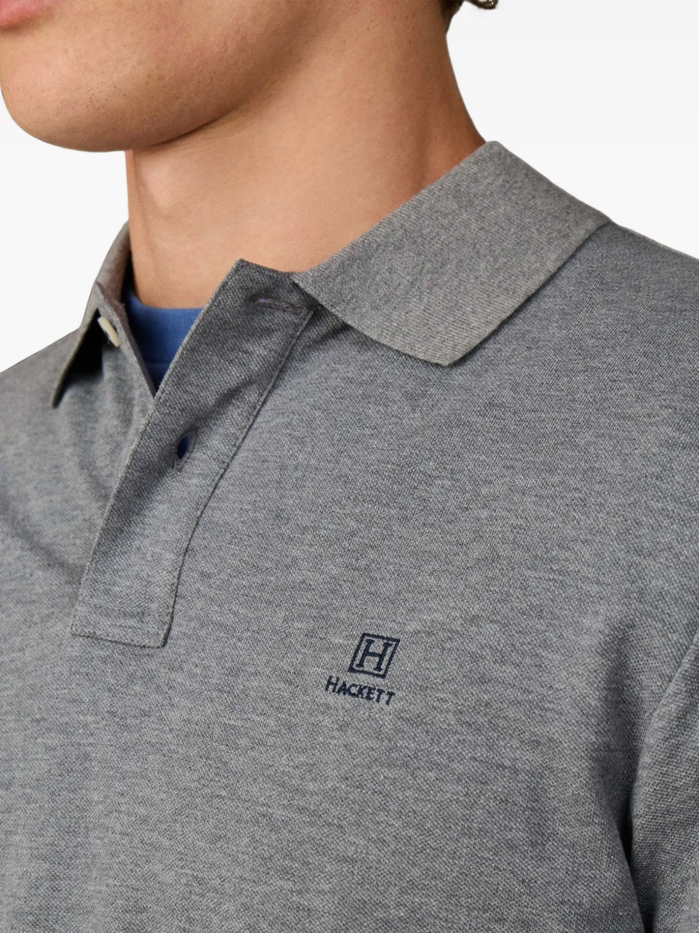 Hackett London Heritage poloshirt met lange mouwen Grijs