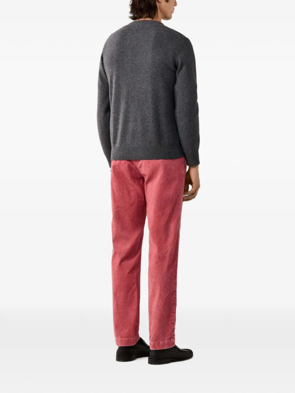 Hackett London Lamswollen trui met ronde hals Grijs