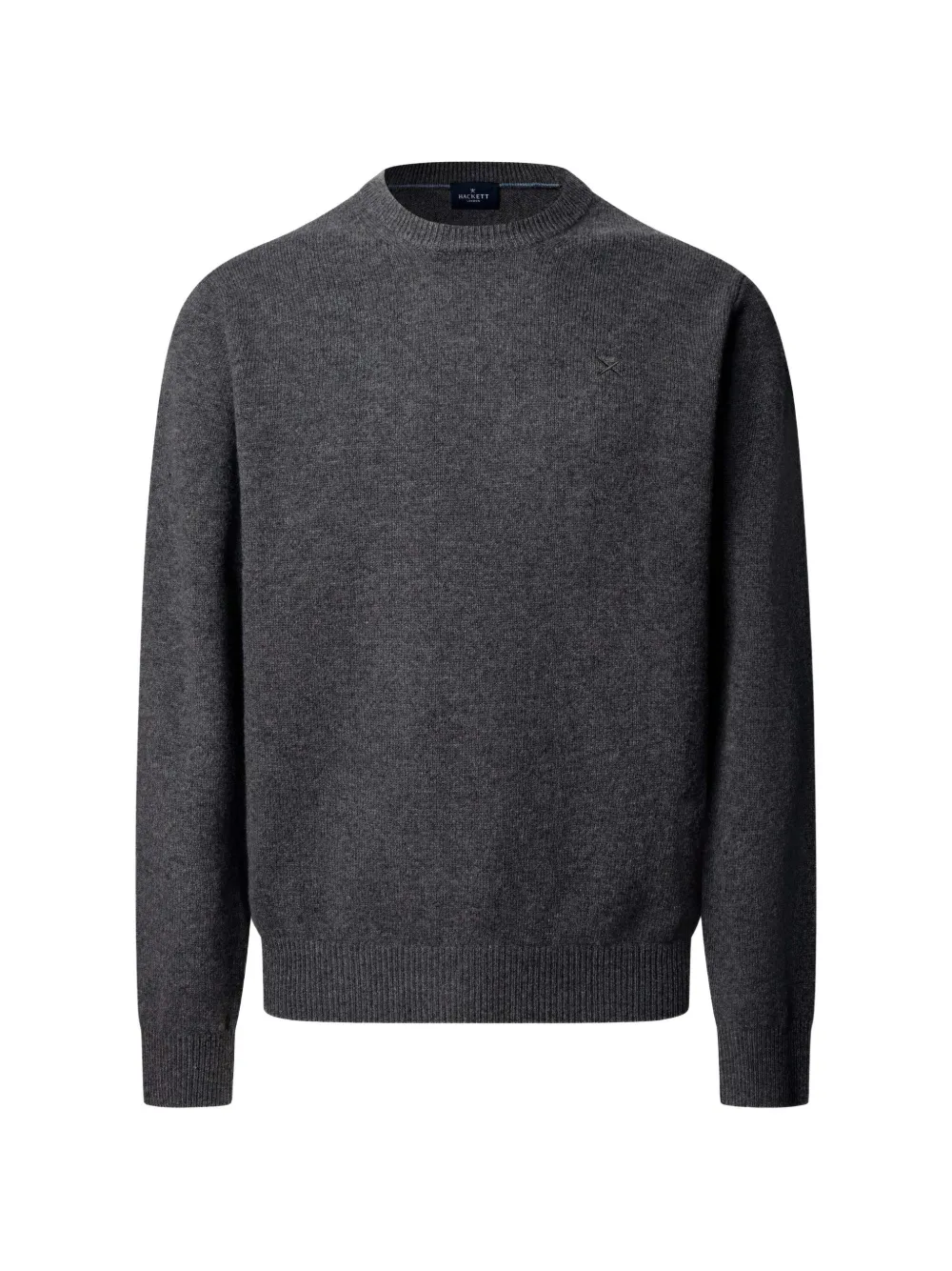Hackett London Lambswool Crew-neck Sweater In Grey