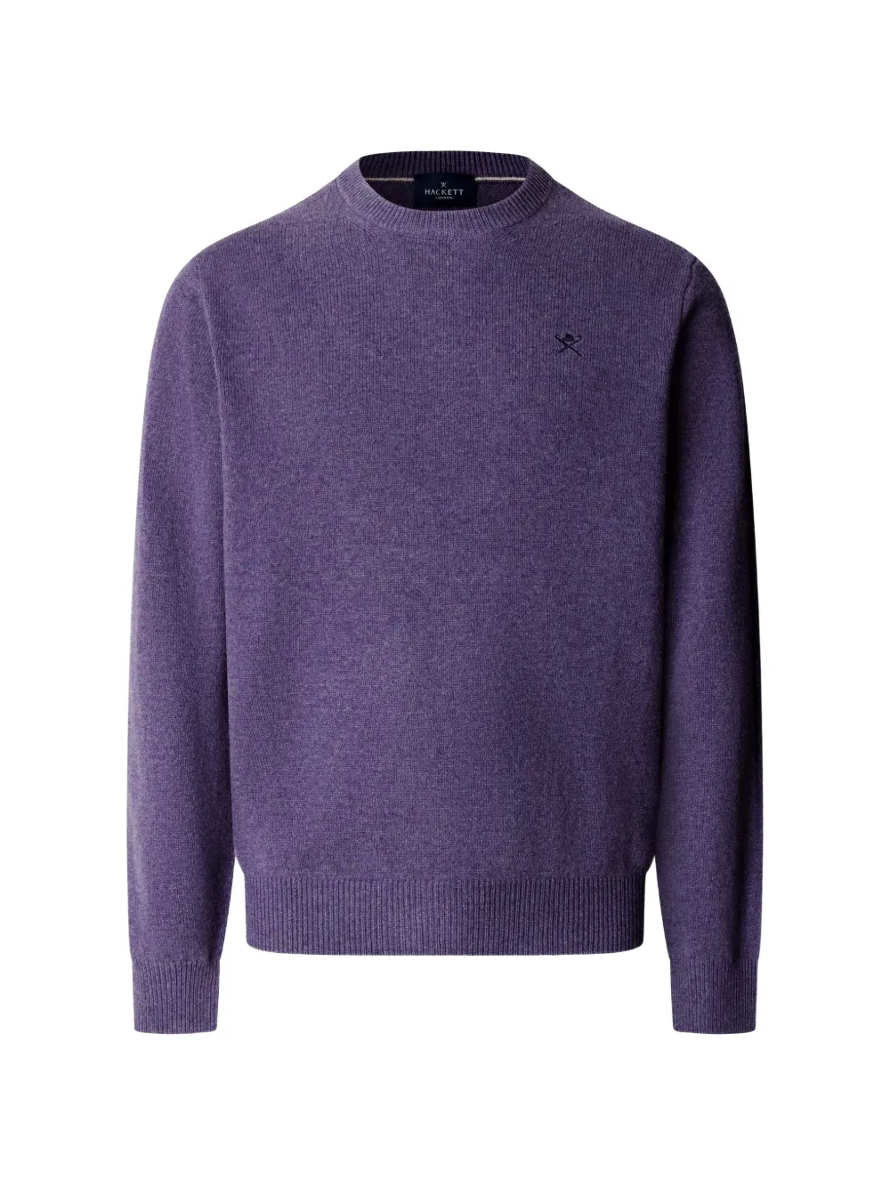 Hackett London Lambswool Crew-neck Sweater In Purple