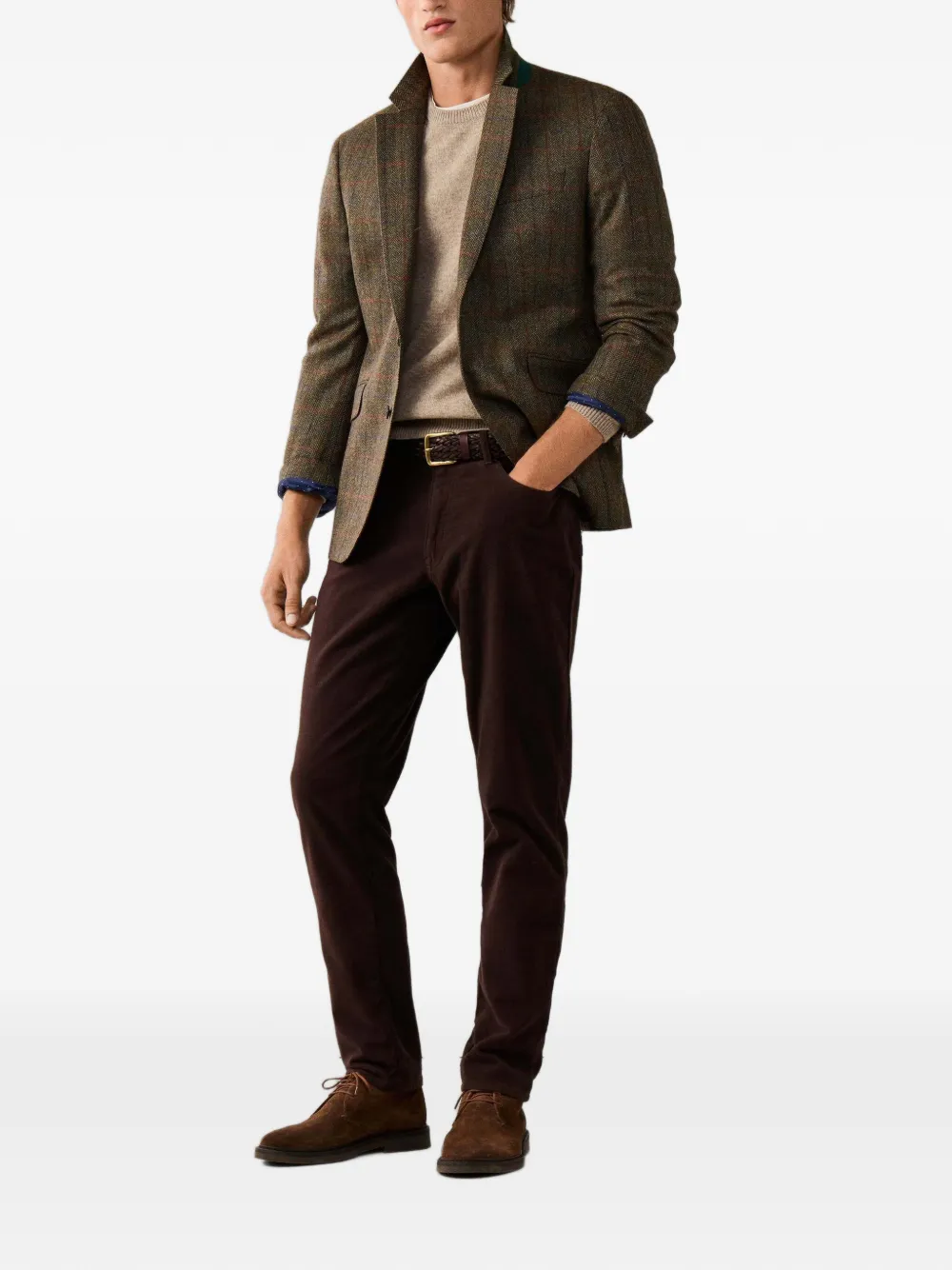 Hackett London Trinity broek van moleskin Bruin