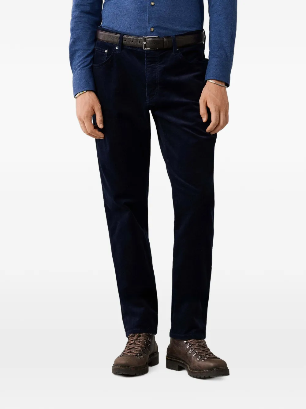 Hackett London Trinity ribfluwelen broek Blauw