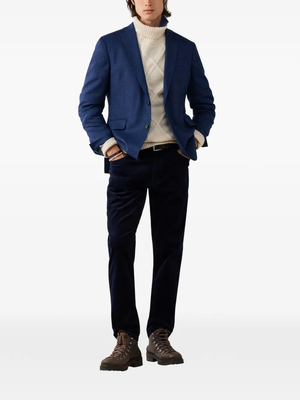 Hackett London Trinity ribfluwelen broek Blauw