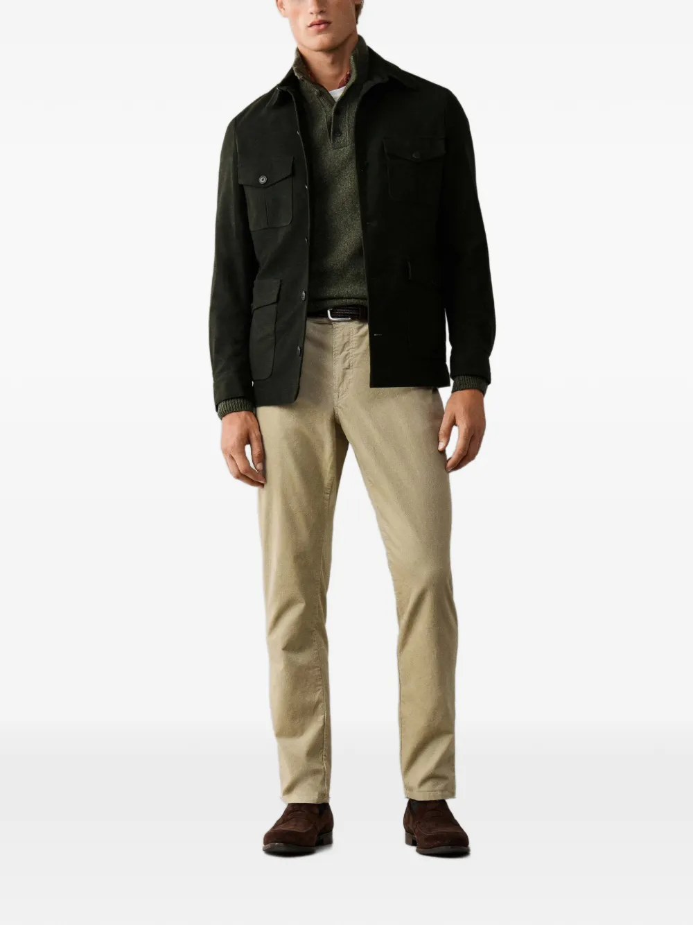 Hackett London Trinity ribfluwelen broek Beige