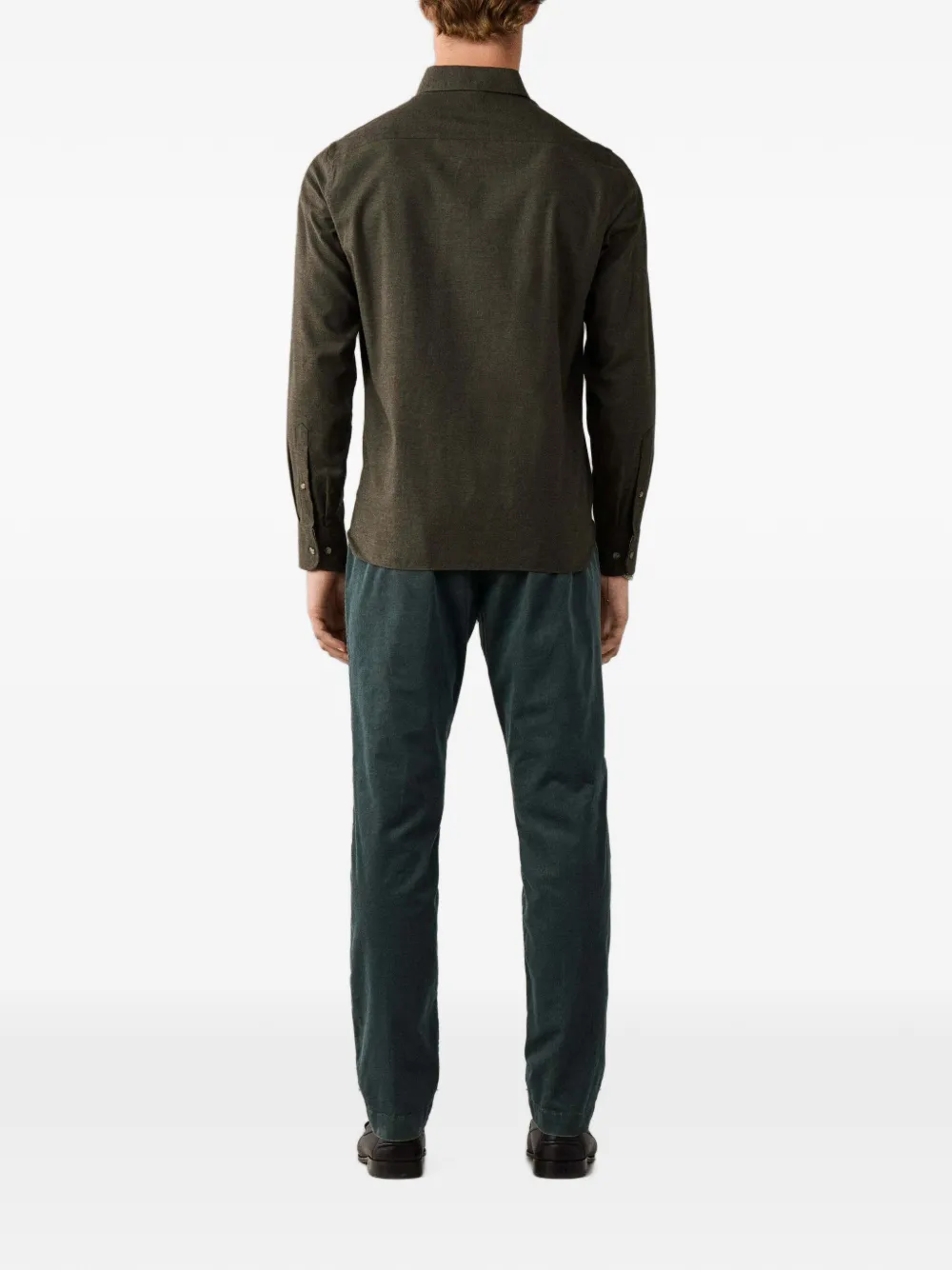 Hackett London Linnen overhemd Groen