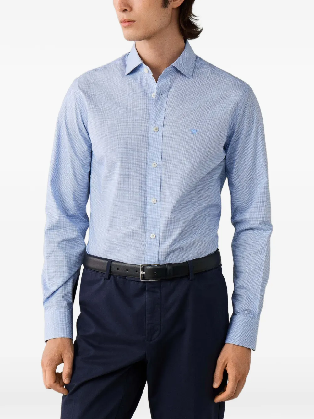 Hackett London Pimlico geruit overhemd Blauw