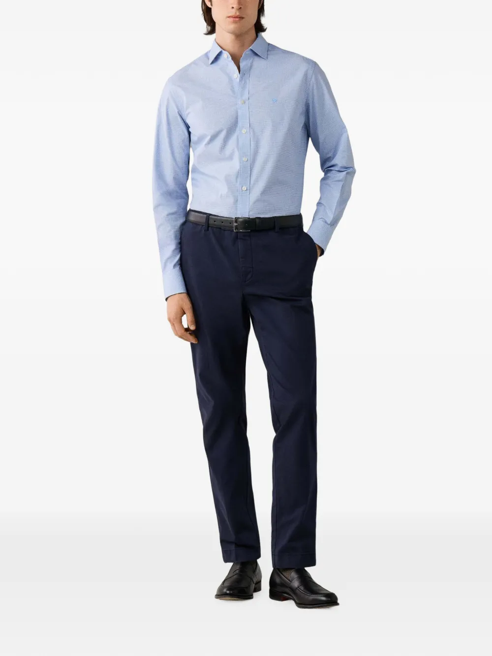 Hackett London Pimlico geruit overhemd Blauw