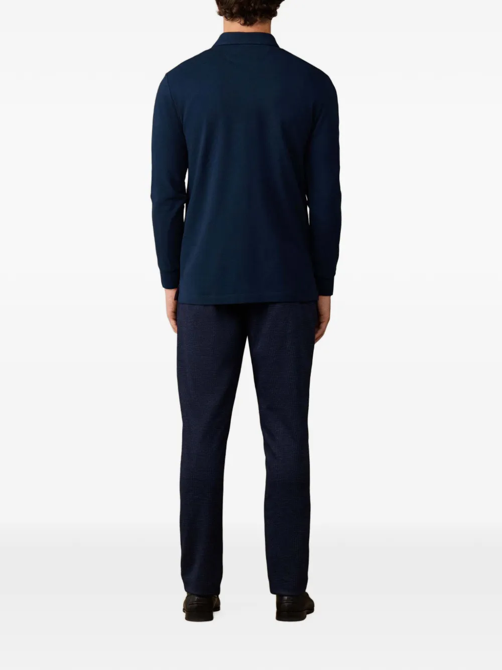 Hackett London Heritage Crest poloshirt met lange mouwen Blauw