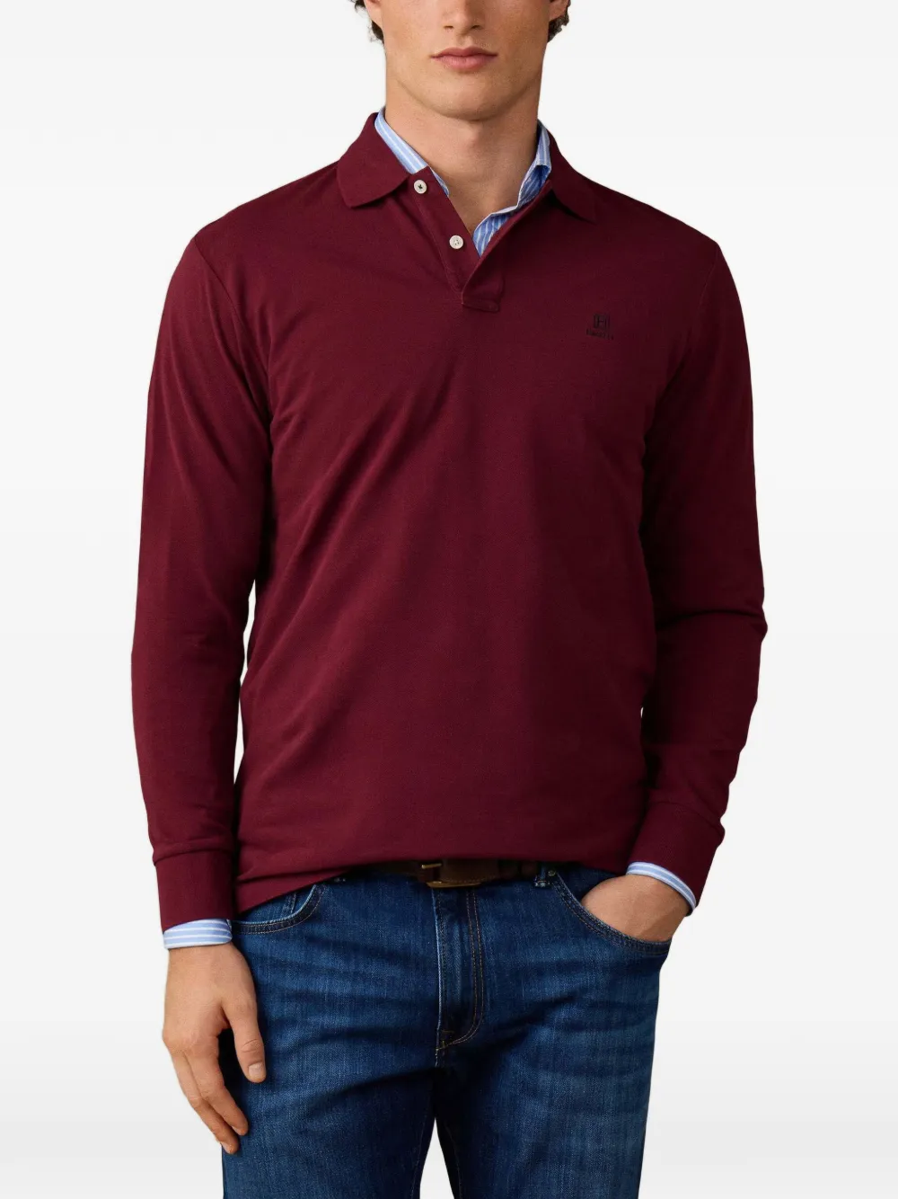 Hackett London Heritage poloshirt met lange mouwen Rood