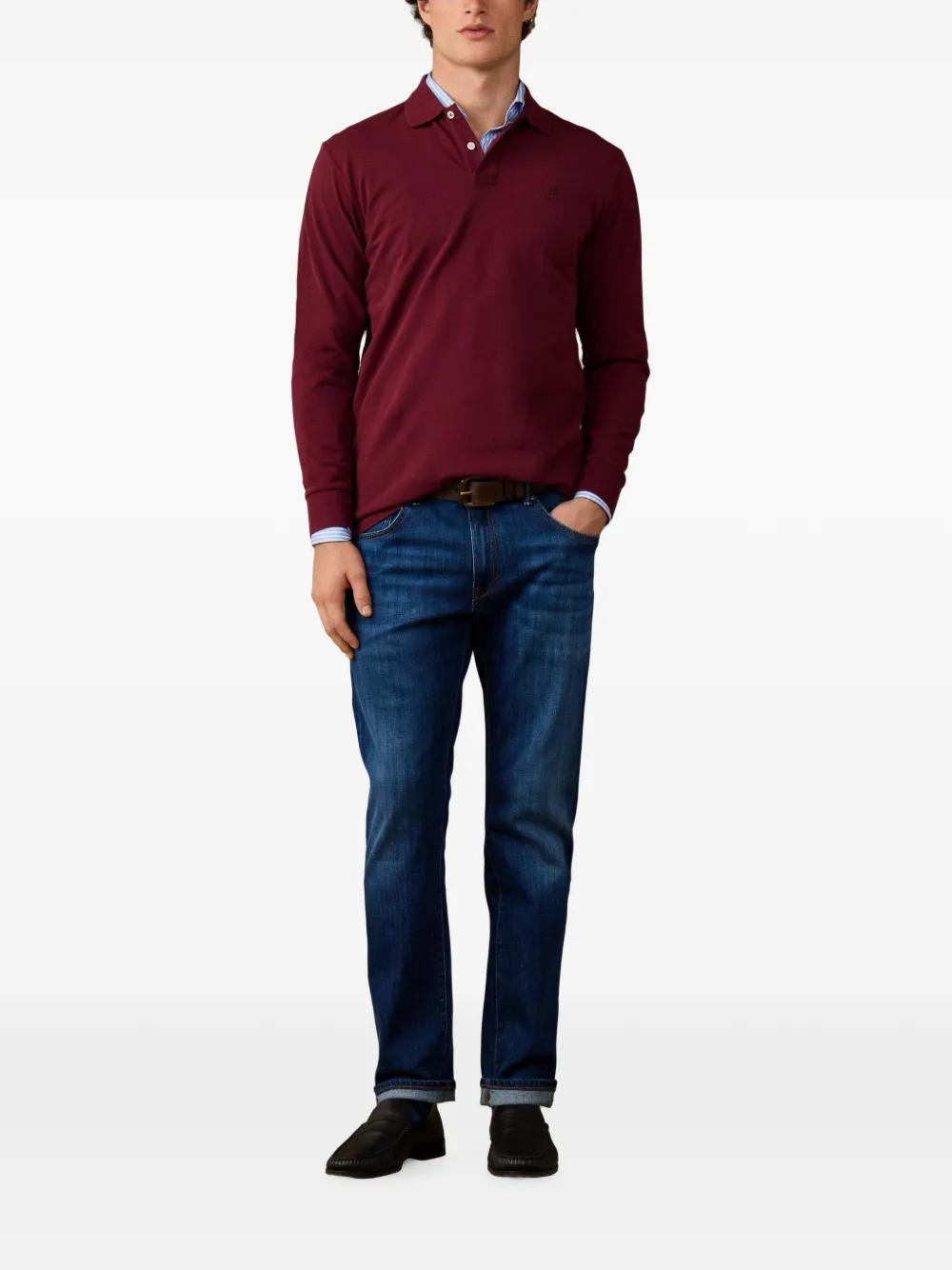 Hackett London Heritage poloshirt met lange mouwen Rood